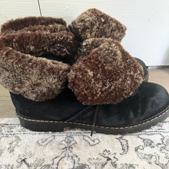 Sorel Fold Over Fur Lace Up Boots 10 - Picture 8 of 8